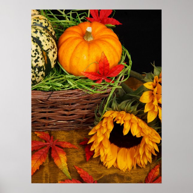 Fall Harvest Sunblommor Poster (Framsidan)