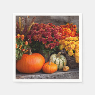 Fall Harvest Tablescape - Autumn Pumpkins Flowers Pappersservett