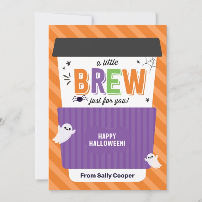 Fall Harvest Teacher Halloween Coffee Gift Card Inbjudningar (Framsida)