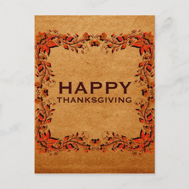 Fall Harvest Thanksgiving Postcard Helg Vykort (Framsida)