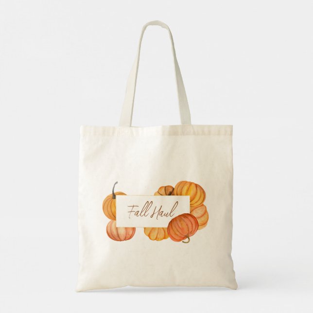 Fall Haul Pumpkin Tote Bag Tygkasse (Baksida)
