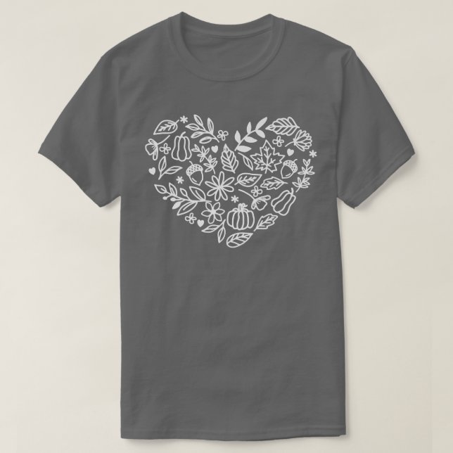 Fall Heart Kärlek Hej Fall Vibes Lycklig höst än T Shirt (Design framsida)