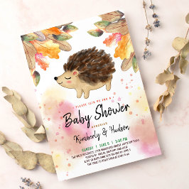 Fall Hedgehog lite babydusch Inbjudningar