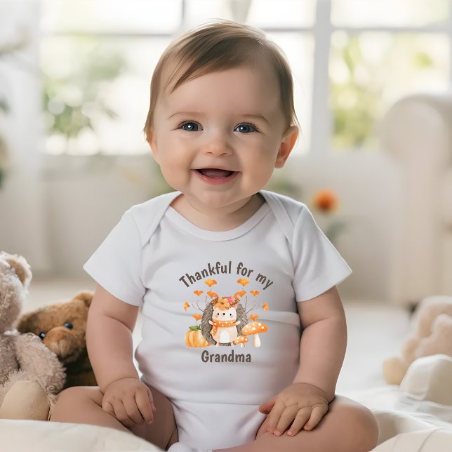 Fall Hedgehog Thankful for Baby Bodykostym T Shirt (Skapare uppladdad)