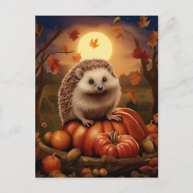 Fall Hedgehog-vykort Vykort (Framsida)