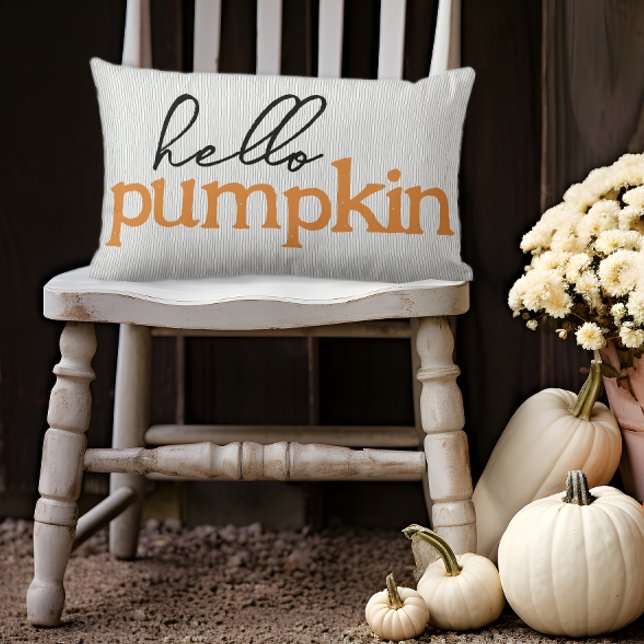 Fall Hej Pumpkin Lumbarkudde (Hello Pumpkin Fall Pillow)