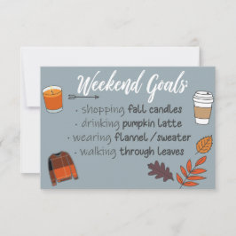 "Fall Helg Goals" to-Do-Roligten