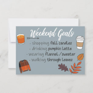 "Fall Helg Goals" to-Do-Roligten