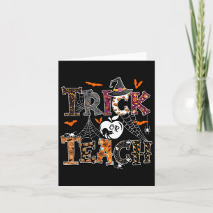 Fall Helgdag Thated Thanksgiving Halloween Teacher Kort
