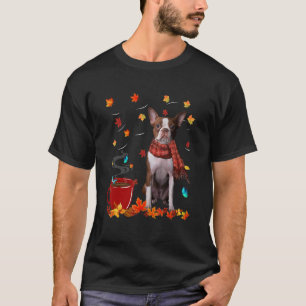 Fall Hett Chocolate Red Boston Terrier T Shirt