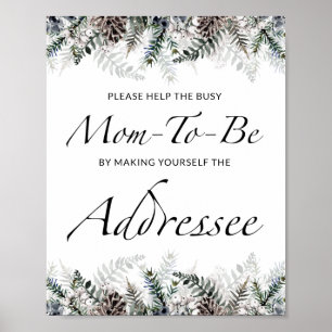 Fall Hjälp Busy Mamma till Be Adress och Kuvert P Poster