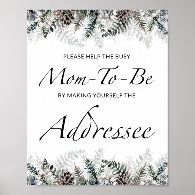 Fall Hjälp Busy Mamma till Be Adress och Kuvert P Poster (Framsidan)