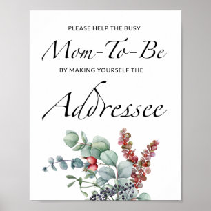 Fall Hjälp Busy Mamma till Be Adress och Kuvert Poster