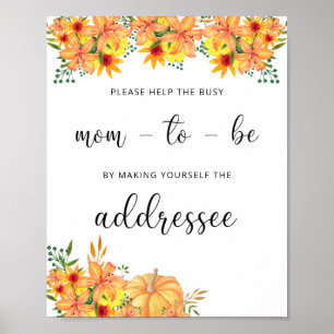 Fall Hjälp Busy Mamma till Be Adress och Kuvert Poster