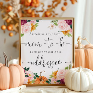Fall Hjälp Busy Mamma till Be Adress och Kuvert Poster