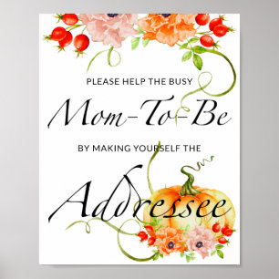 Fall Hjälp Busy Mamma till Be Adress och Kuvert Poster