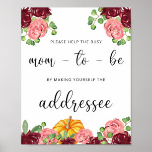 Fall Hjälp Busy Mamma till Be Adress och Kuvert Poster