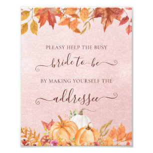 Fall Hjälp till Busy Bride Adress och Kuvert Fototryck