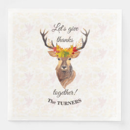 Fall Hjort Låt oss ge Tack tillsammans Thanksgivin Pappersservett