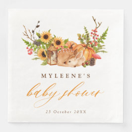 Fall Hjort Pumpkin & SunblommBaby Shower Pappersservett