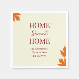 Fall Home Sweet Home Open House Houseuppvärmning Pappersservett