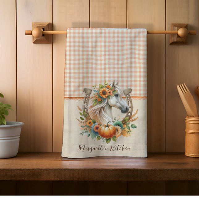 Fall Horse Kökshandduk (Bring the beauty of fall to life with this stunning collection of designs perfect for the season!
)