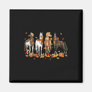 Fall Horse Thanksgiving Höst löv Wester Magnet