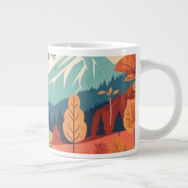 Fall/Höst/löv/färglöst Jumbo Mugg (Höger)