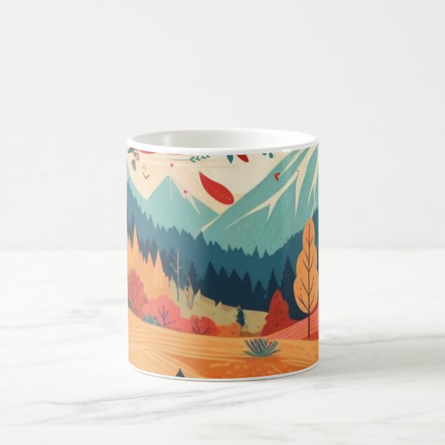 Fall/Höst/löv/färglöst Kaffemugg (Center)