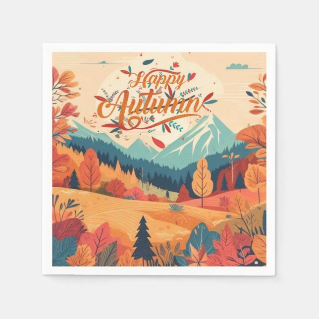 Fall/Höst/löv/färglöst Pappersservett (Framsidan)