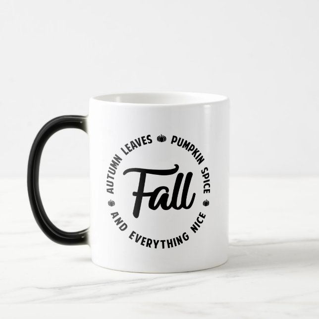 Fall-Höst löv - Pumpkin Spice Magisk Mugg (Vänster)