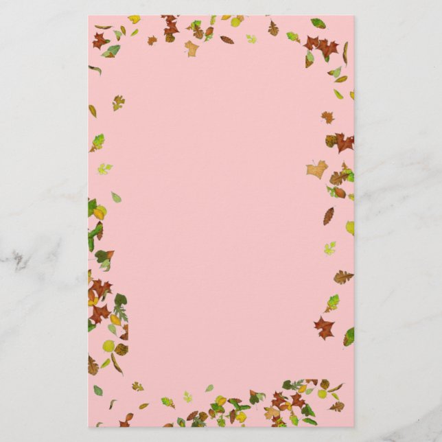 FALL / HÖST LÖV,Rosa Brevpapper (Framsida)