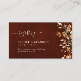 Fall Höst löv Rustic Land Boho Bröllop Enc Tilläggskort