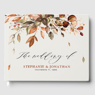 Fall Höst löv Rustic Land Boho Bröllop Gästböcker