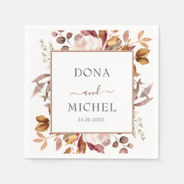 Fall Höst löv Rustic Land Boho Bröllop Pappersservett
