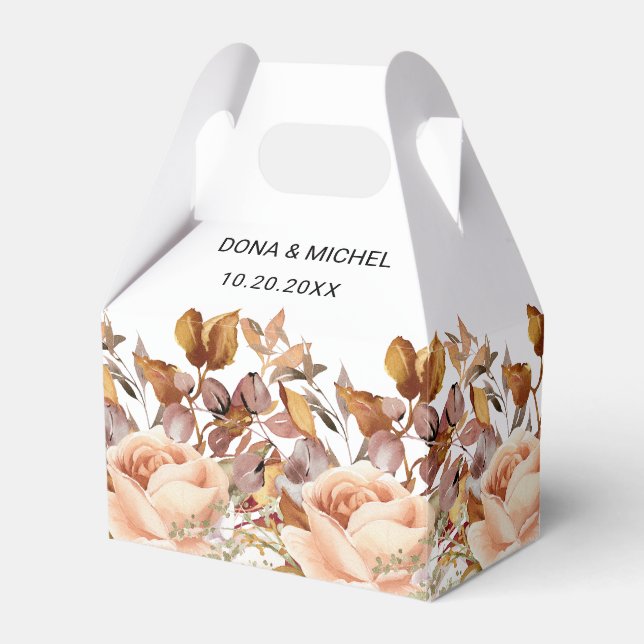 Fall Höst löv Rustic Land Boho Bröllop Presentaskar (Framsidan Sidan)