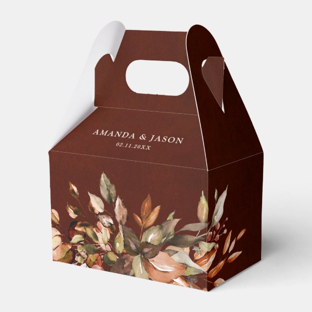 Fall Höst löv Rustic Land Boho Bröllop Presentaskar (Framsidan Sidan)