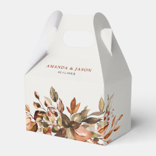 Fall Höst löv Rustic Land Boho Bröllop Presentaskar