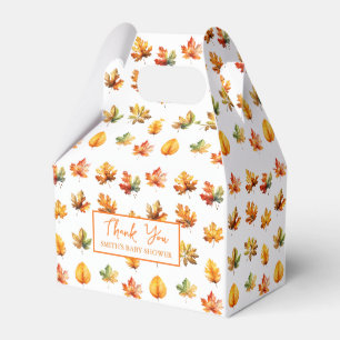 Fall Höst löv Tack Baby Shower Presentaskar