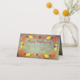 Fall Höst löv Thanksgiving Namn Placeringskort