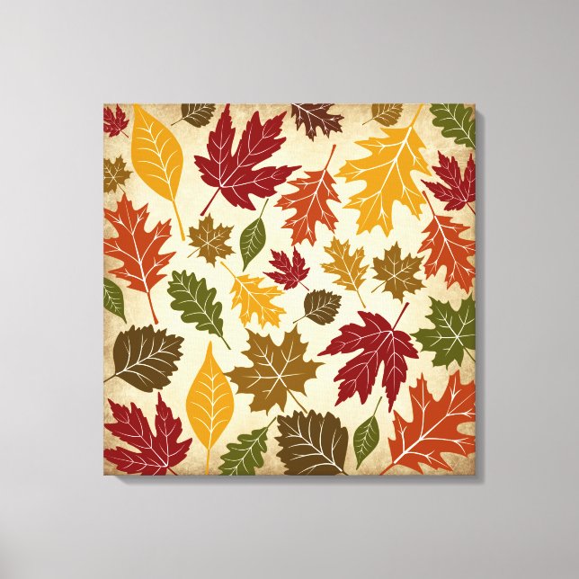 Fall Höst löv Wrapped Canvas Wall Art (Framsida)