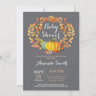 Fall Höst Pumpa Baby Shower Inbjudningskort