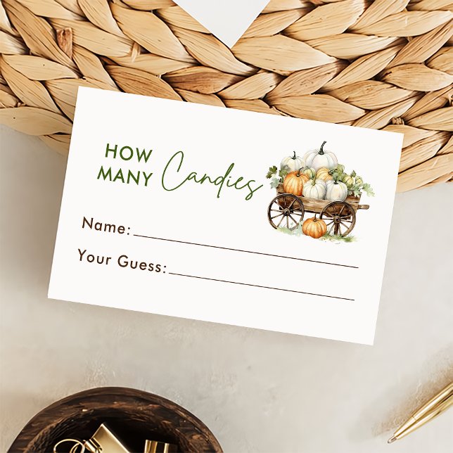 Fall Höst Pumpa Gissa Hur Många Godisar Spelkort Tilläggskort (Skapare uppladdad)
