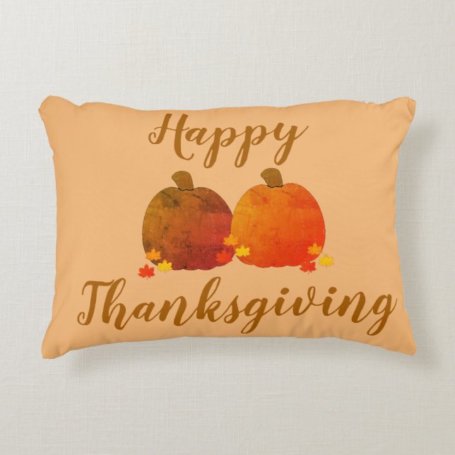 Fall/Höst/Pumpkin/Thanksgiving Prydnadskudde (Framsidan)