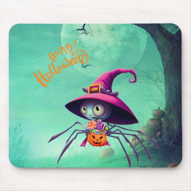 Fall/höst/spinder/häxa/halloween Musmatta (Framsidan)