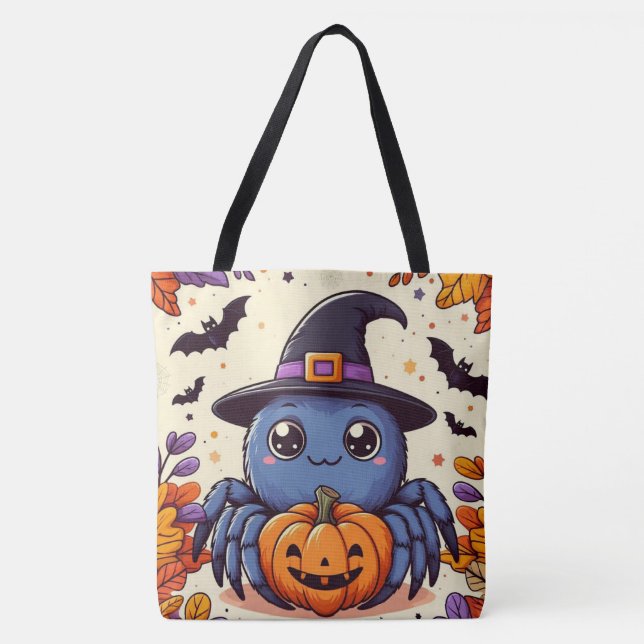Fall/höst/spinder/häxa/halloween Tygkasse (Framsida)