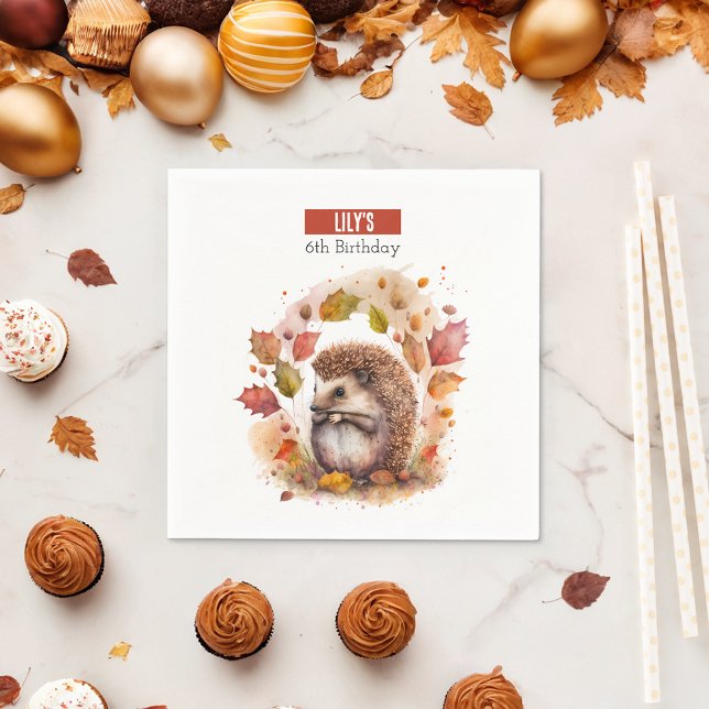 Fall / Höst vibes Hedgehog - Födelsedagsfest - Pappersservett (Skapare uppladdad)