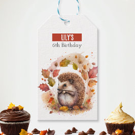 Fall / Höst vibes Hedgehog - Födelsedagsfest - Presentetikett