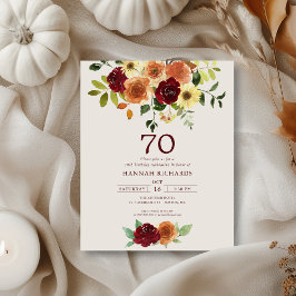 Fall | Hösten Blommigt 70:e födelsedagsinbjudan