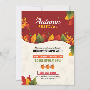 Fall / Höstfestival Party Flyer Inbjudningar
